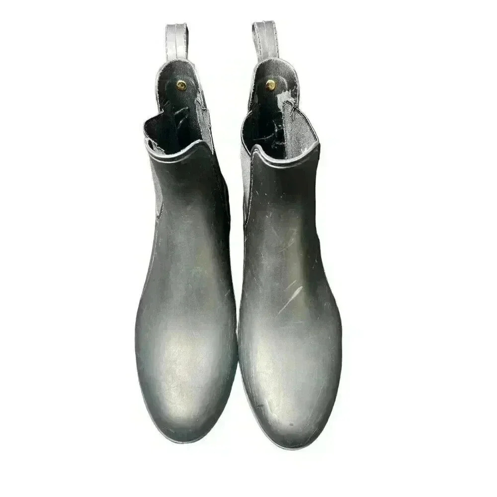 Sam Edelman "Tinsley" Women's Size 7 Black Rubber Rain Ankle Boots New - Picture 2 of 5